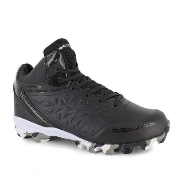 RAWLINGS Revolt Black/White Football Cleats Size 10.5